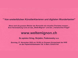 Afiche des Konzertes