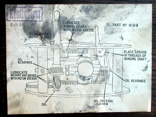 Die Anleitung zum &Ouml;len des Federmotors / How and where to get oil in phonograph-motors