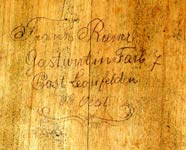 Die Adresse des Besitzers in der M&uuml;nzschublade / The owners adress in the money case