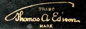 Ein simpler Schriftzug, das Markenzeichen von Edison / Edison's signature became Edison's trade mark